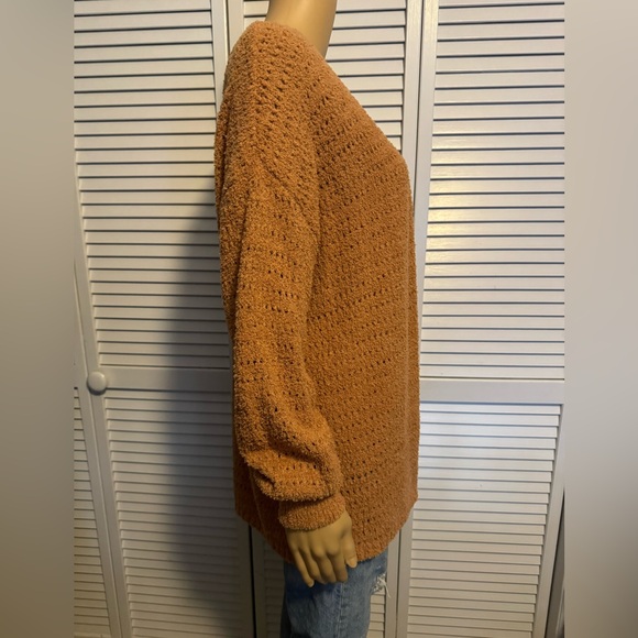Pretty Wonderly size S camel brown open front midi sweater NWT - Picture 5 of 6